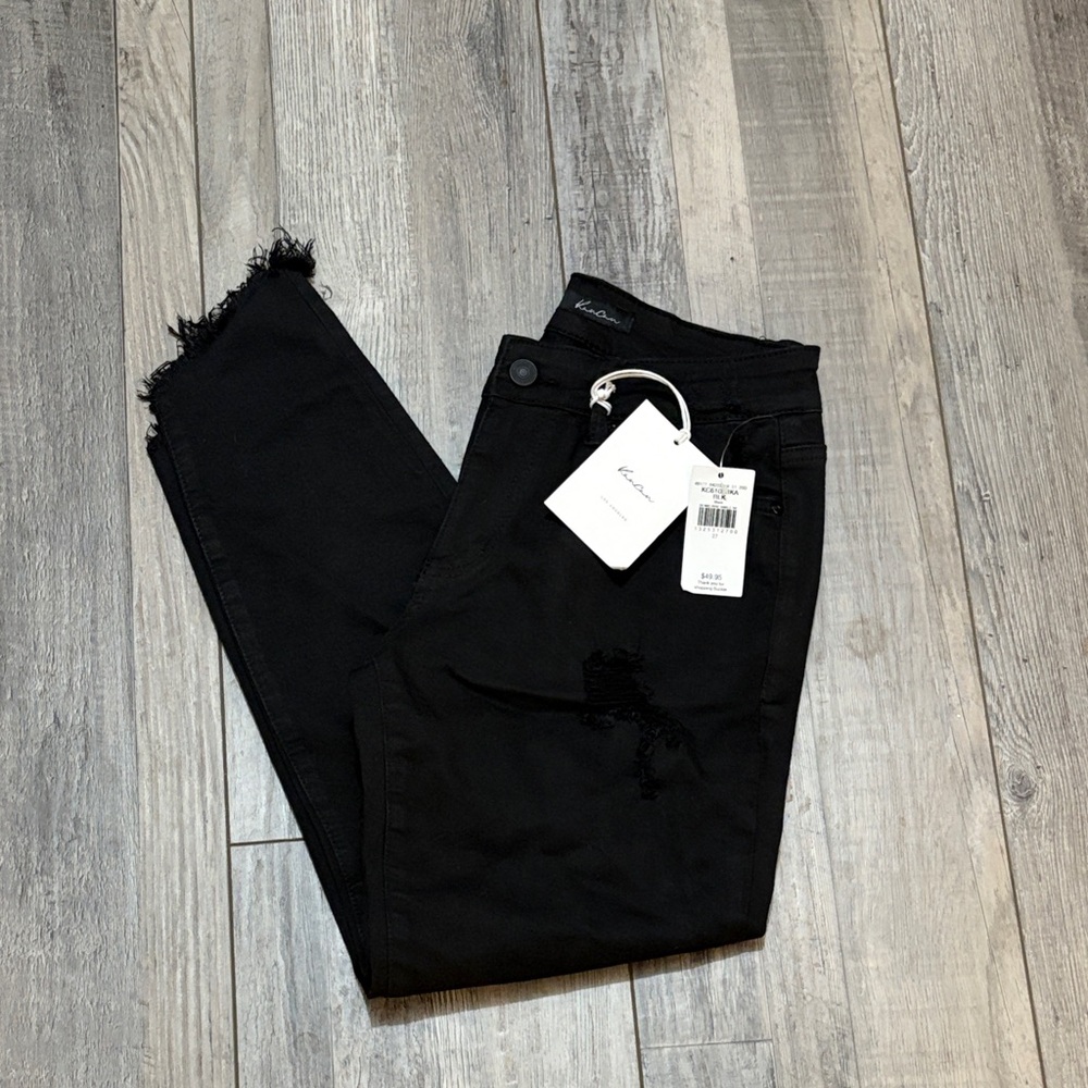 KanCan Black Frayed Hem Women Jeans